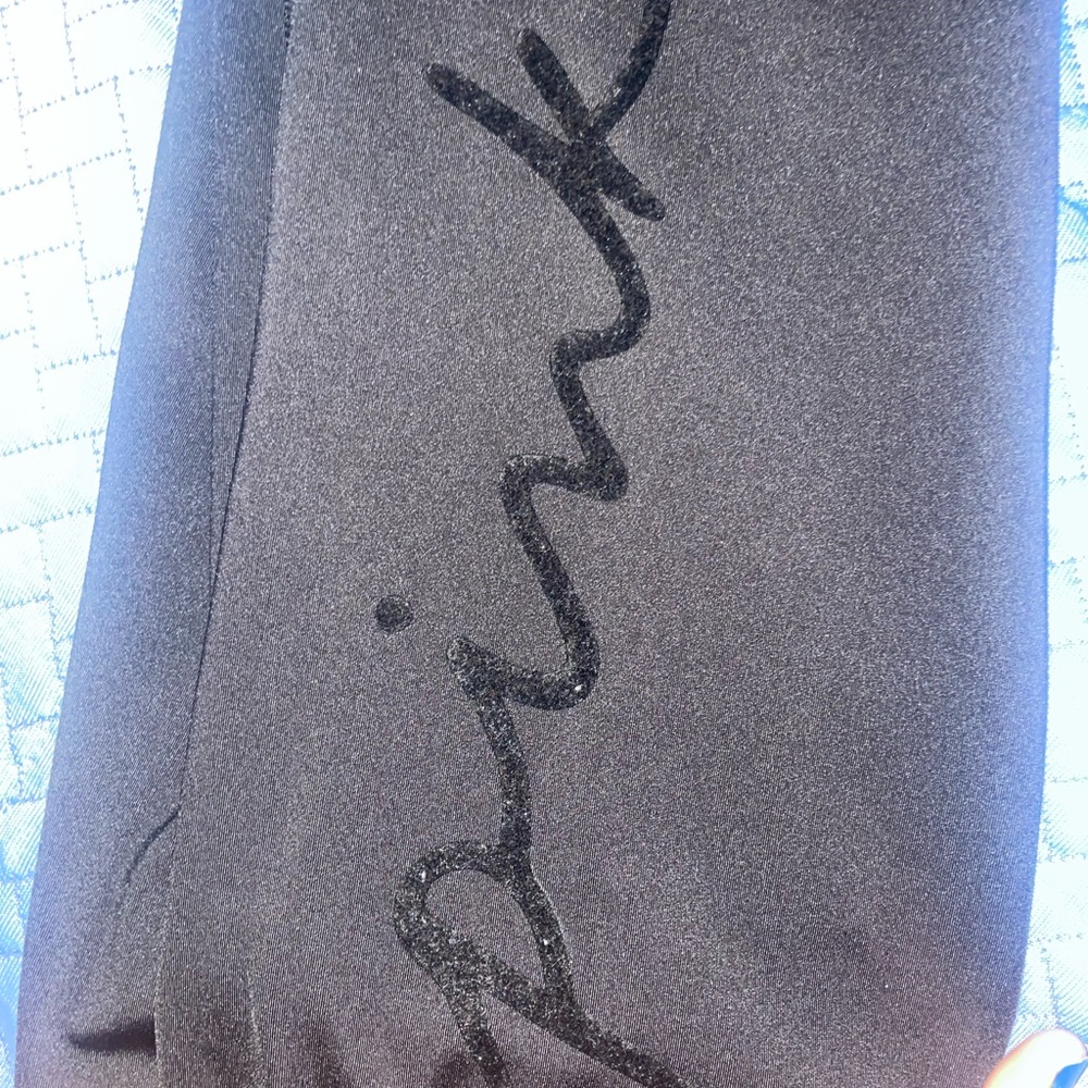 Chloe X Halle Victoria secret (pink) black leggings size XL- wore once.